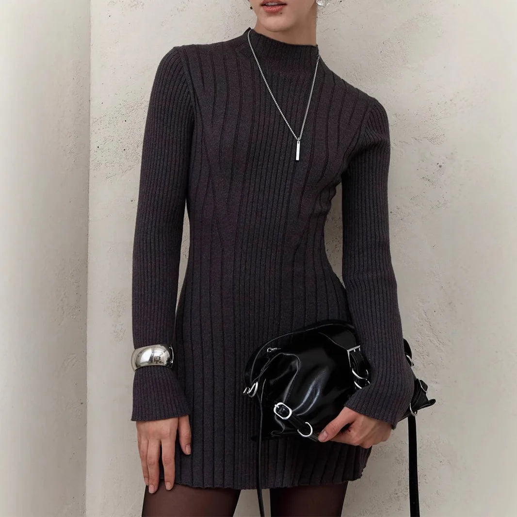 Semi-High Neck Dress